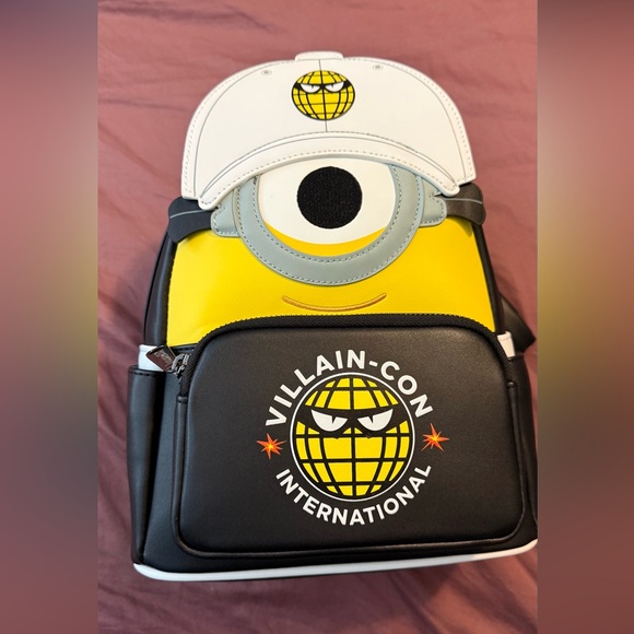 Loungefly hard tag Villain-Con International Black and Yellow Backpack